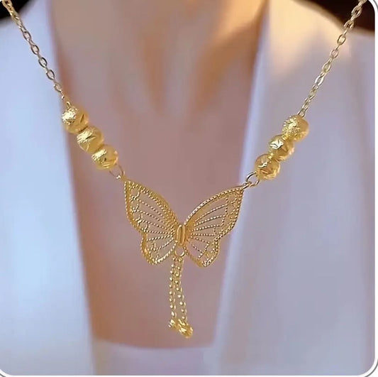 Gold Plated Butterfly Necklace