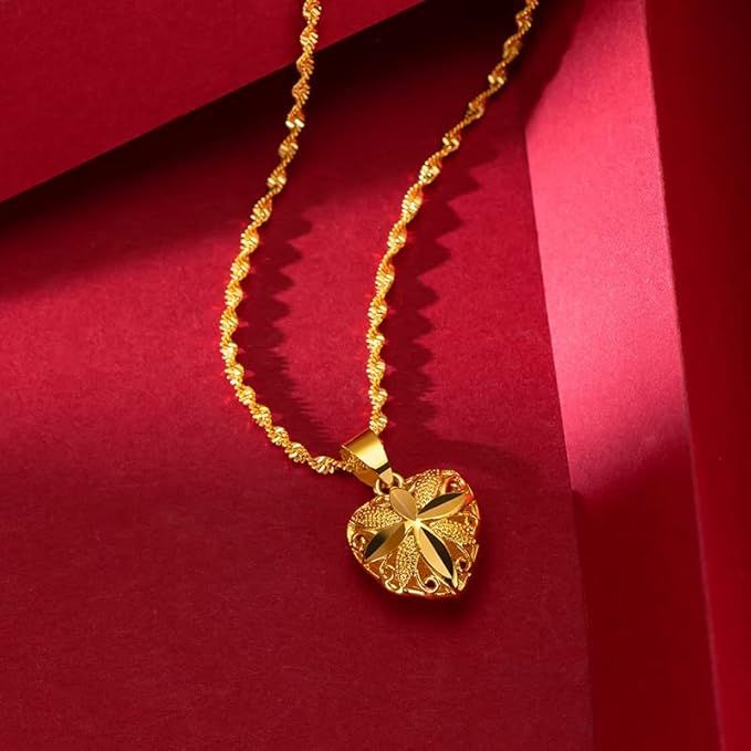 Gold Heart Necklace For Women