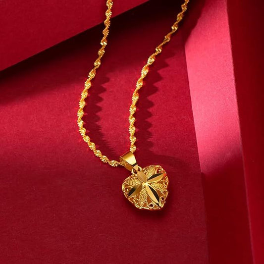 Gold Heart Necklace For Women
